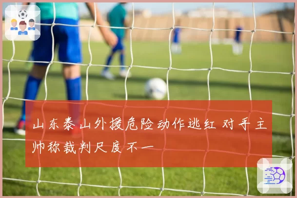 山东泰山外援危险动作逃红 对手主帅称裁判尺度不一